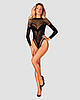 Сексуальне боді Obsessive BODYSTOCKING B135 Чорний S/M/L, фото 4