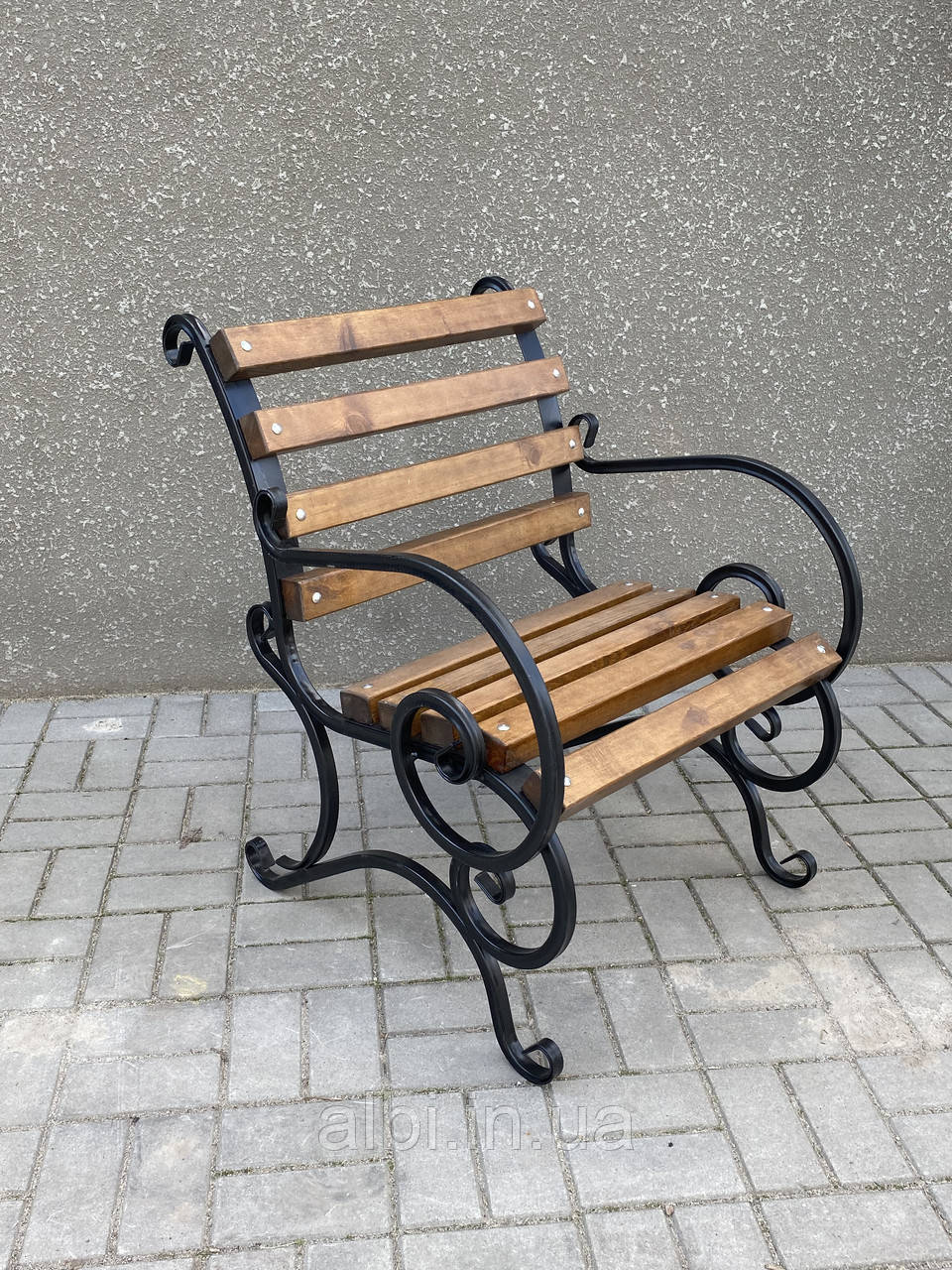 Стілець кований Марія 0,5 м, стілець металевий, стілець дерев'яний