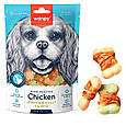 Ласощі для собак Wanpy Chicken Jerky & Biscuit Twists Печиво з в'яленою куркою, 100г, фото 2