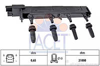 Катушка зажигания Citroen C5/Jumpy/ Peugeot 206/307/407 1.8/2.0 99-, FACET (96308)