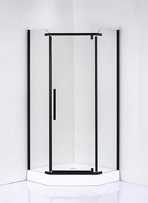 Душова кабіна AquaStream Premium S-Line ALL BLACKS Pentagon 90 / Аквастрим Преміум З-Лайн, фото 1