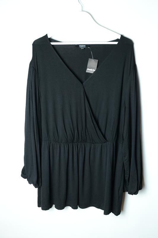 Жіноча чорна трикотажна туніка, блуза Simply be, розмір 64