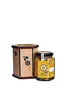 Мед с грецким орехом в деревянной коробке 200 г