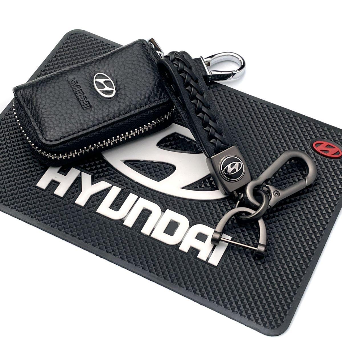 Автонабір No44 для Hyundai/Коврик Торпеди/ Брелок з карабіном/Чохол тиснена шкіра