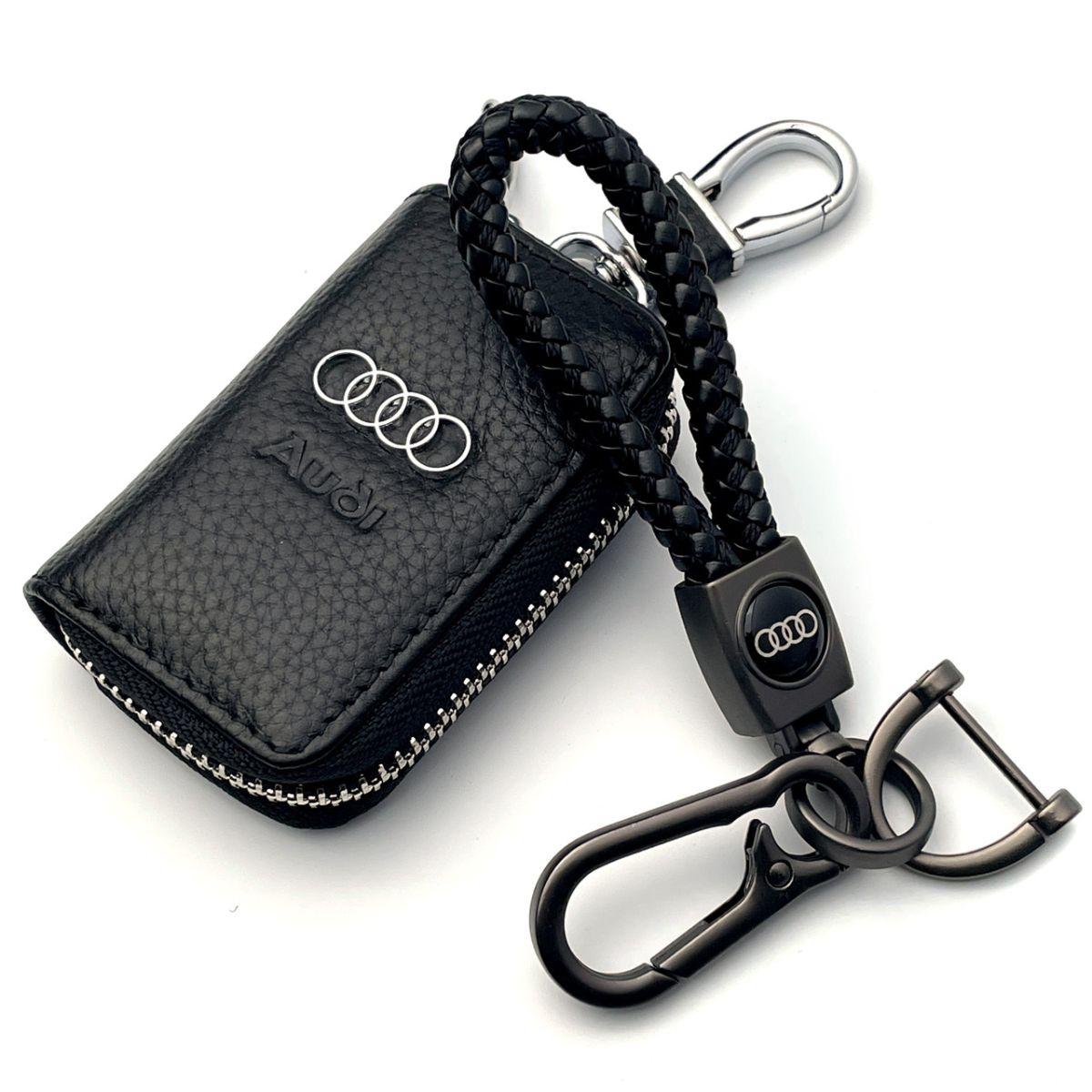 Автонабір No5 для Audi/ Брелок із карабіном і чохол для автоключів з логотипом/занижена шкіра