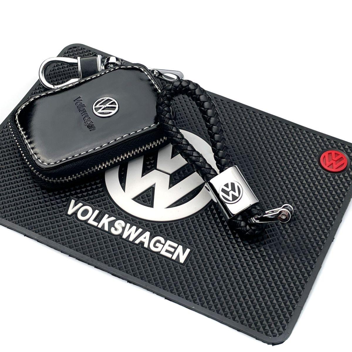 Автонабір No66 для Volkswagen/Коврик панелі/ Брелок плетений і чохол для автоключів із логотипом