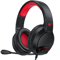 Навушники HAVIT HV-H660d ігрові з мікрофоном, чорно-червоні (USB/Jack 3,5) (26757), навушники ігрові