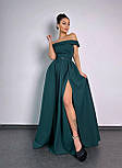 Вечірнє максі плаття з відкритими плечима поясом на талії та з розрізом на нозі (р. S, M) 66035565Е, фото 10