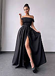 Вечірнє максі плаття з відкритими плечима поясом на талії та з розрізом на нозі (р. S, M) 66035565Е, фото 4