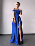 Вечірнє максі плаття з відкритими плечима поясом на талії та з розрізом на нозі (р. S, M) 66035565Е, фото 9