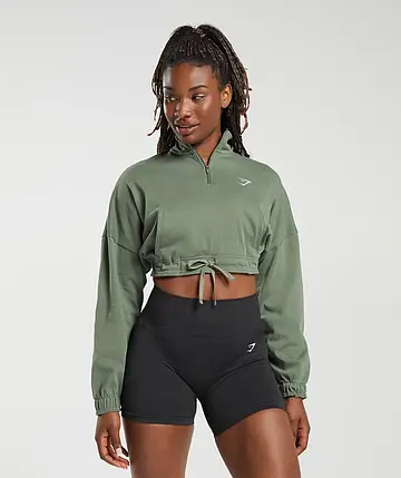 Спортивний пуловер Gymshark Lifting Lightweight 1/4 Zip Pullover Regular Fit Green M, фото 1
