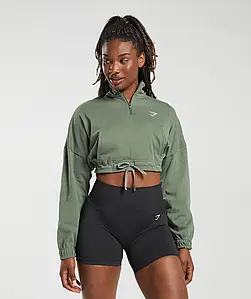 Спортивний пуловер Gymshark Lifting Lightweight 1/4 Zip Pullover Regular Fit - S M зелений