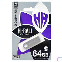 Флеш накопитель USB 3.0 Hi-Rali Shuttle 64 GB Серебряная серия Серебряный