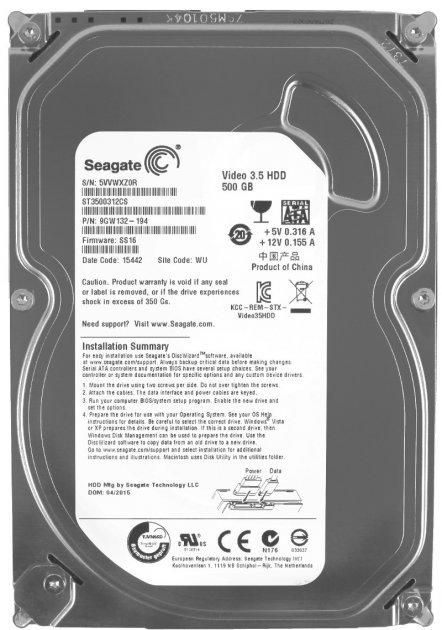Жорсткий диск HDD SATA 500GB Seagate 5900RPM 8MB (ST3500312CS_Refurbished