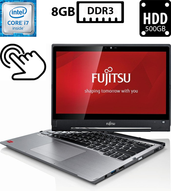 Ноутбук Fujitsu LifeBook T935/13.3"IPS Touch(1920x1080)/Intel Core i7-5600U 2.60GHz(2/4, 4MB)/8GB DDR3/HDD 500GB/Intel HD Graphics