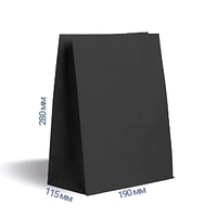 Чорний крафт пакет паперовий(28*19*11,5 см)(25 шт)кольорові пакети без ручок