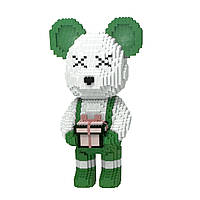 Конструктор Magic Blocks в виде мишки Bearbrick с подарком Цвет: Зелёный 43 см.