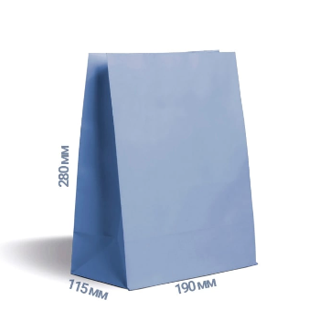 Крафт пакет паперовий(28*19*11,5см)блакитний(25 шт)кольорові пакети без ручок