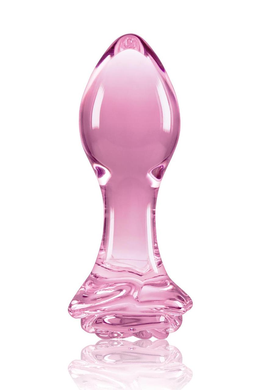 Скляний анальний затор NS Novelties CRYSTAL ROSE PINK Рожевий, фото 1