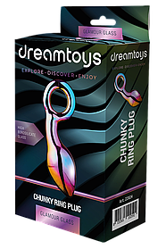 Прозорий Анальний плаг із боросилікатного скла GLAMOUR GLASS CHUNKY RING PLUG