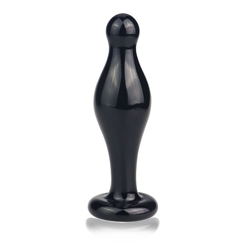 Скляний Анальний затор 4,5 Glass Romance Black