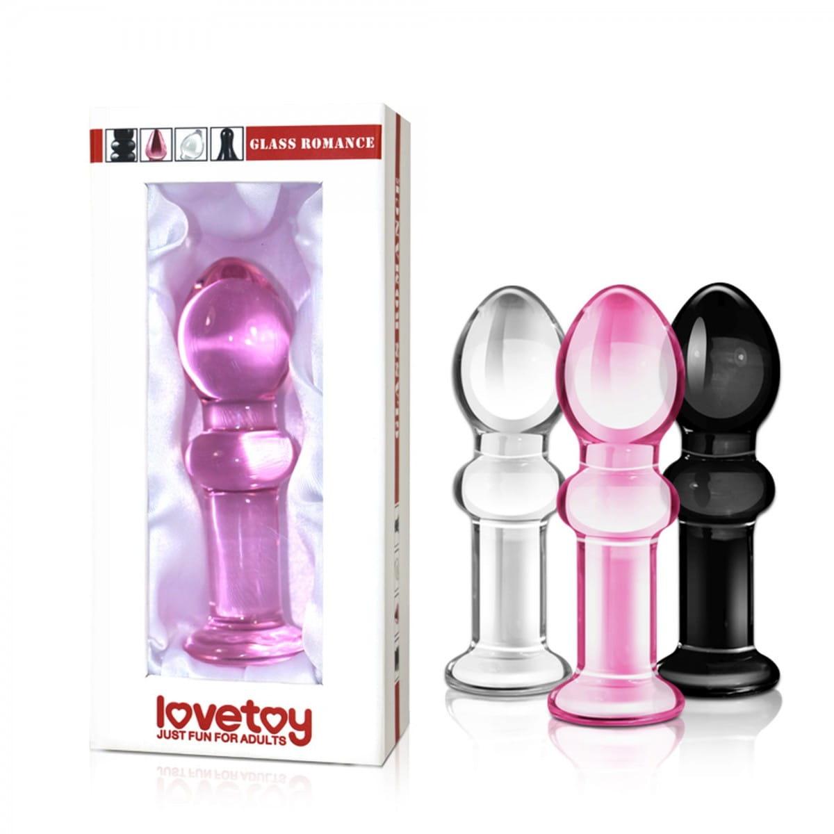 Скляний Анальний затор 4,5 Glass Romance Pink, фото 1