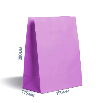 Крафт пакет паперовий(28*19*11,5см)фіолетовий(25 шт)кольорові пакети без ручок