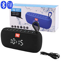 Bluetooth-колонка TG177, speakerphone, радио, PowerBank, часы, black