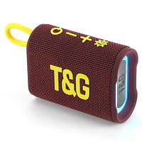 Bluetooth-колонка TG396 с RGB ПОДСВЕТКОЙ, speakerphone, радио, maroon