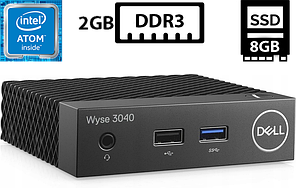 Тонкий клієнт Dell Wyse 3040/Intel Atom x5-Z8350 1.44GHz (4 ядра/Кеш 2MB)/2GB DDR3L/SSD 8GB/Intel HD Graphics/DP, USB, LAN