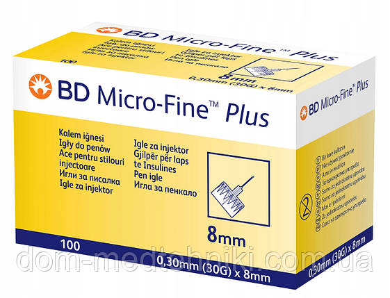Голки інсулінові для шприц-ручок "МікроФайн" 8 мм (30G x 0,3 мм), фото 2