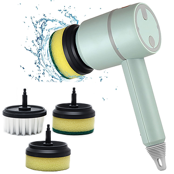 Акумуляторна щітка для прибирання від USB + 3 насадки, Cleaner brush / Багатофункціональна електрощітка