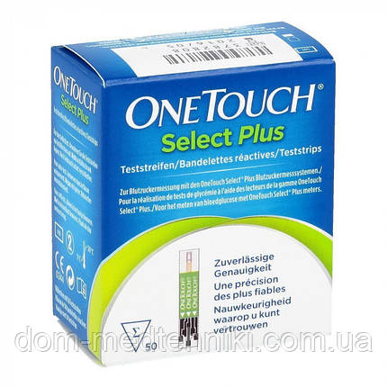 Тест-смужки Ван Тач Селект Плюс (One Touch Select Plus), 50 шт., фото 1