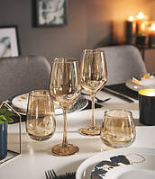 Набор низких стеклянных стаканов Luminarc Золотой мёд для виски 300мл 4шт (P9309)