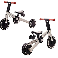 Триколісний беговел трансформер, велосипед зі знімними педалями для дітей 3в1 Kinderkraft 4TRIKE Silver Grey