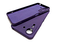 Силиконовый чехол для Poco C65 Фиолетовый микрофибра soft touch
