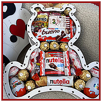Сувенирные и подарочные наборы Kinder Медвежонок Medium c nutella, романтический подарок девушке на 14 февраля