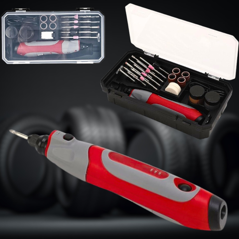 Бездротова міні шліфувальна машина 5000-18000 об/хв багатофункціональна гравер з насадками 62 шт, фото 1