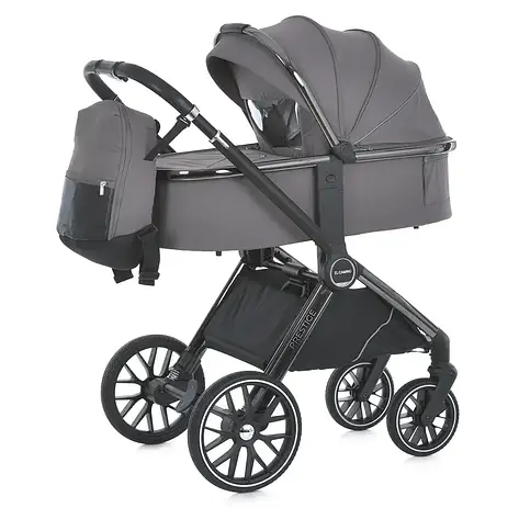 Коляска дитяча універсальна 2в1 Prestige ME 1124 Taupe Gray (два чохла, два дощовика, москітна сітка, сумка-рюкзак), фото 1