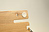 Настільна підставка для 2-х телефонів годинника гаджетів з дерева Індивідуальне гравіювання Ostin Натуральний, фото 6