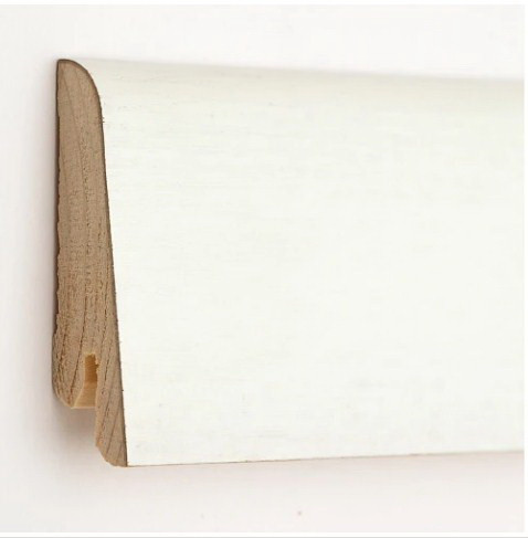 Плінтус дерев'яний 60х18х2200 мм шпонований Дуб Білий KLE60-12