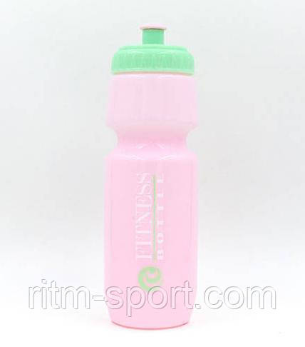 Спортивна пляшка FITNESS BOTTLE 750 мл Спортивна пляшка ніжного рожевого кольору з кришкою поїлкою герметично закривається, вміщує 750 мл, використовується для зберігання води, соків, коктейлів.