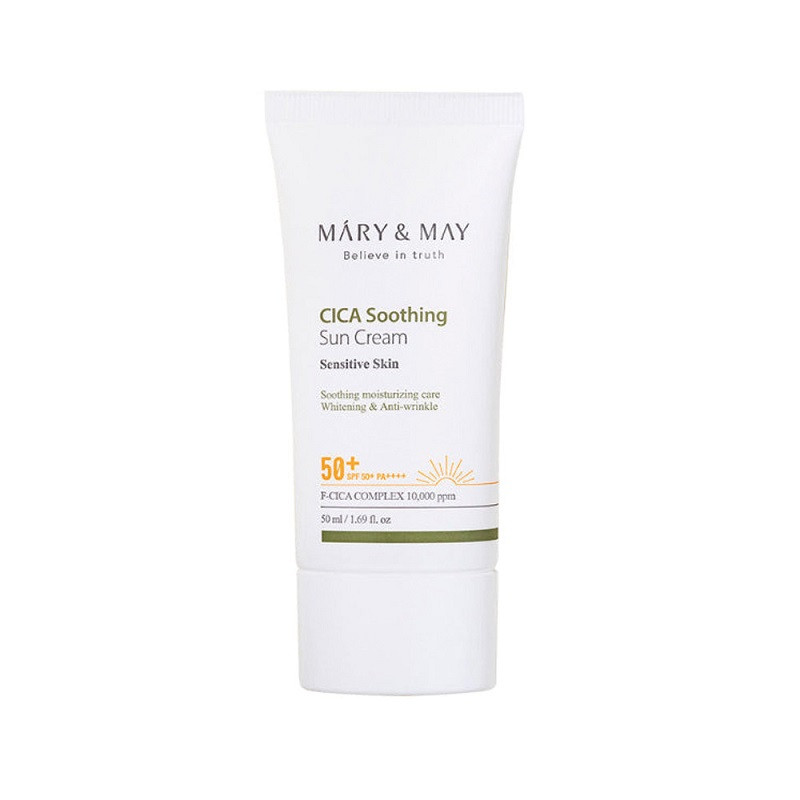 Заспокійливий сонцезахисний крем з центелою Mary & May Cica Soothing Sun Cream SPF50+ PA++++ 50 мл