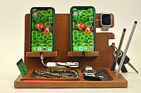 Органайзер для телефона планшета из дерева в офис на подарок мужу руковидителю сыну для офисного стола Ostin