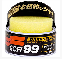 Твердый воск SOFT99 Dark and Black Wax для тёмных авто, 300 г.