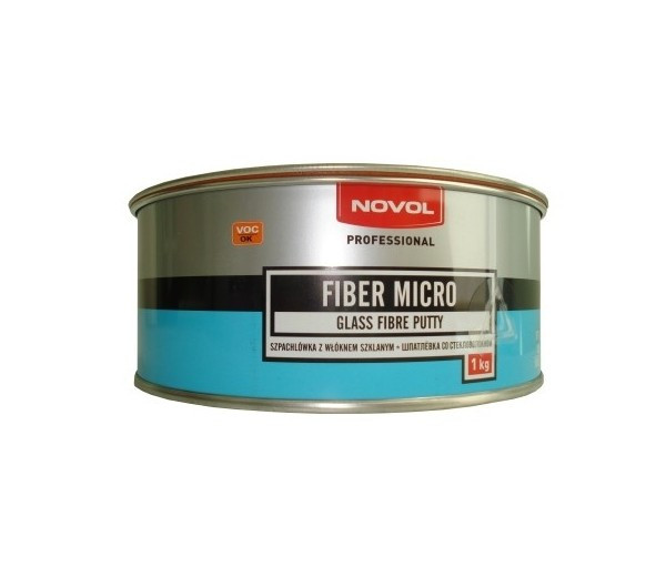 Шпатлёвка со стекловолокном NOVOL Fiber Mikro 1 кг. - фото 1 - id-p2115346251