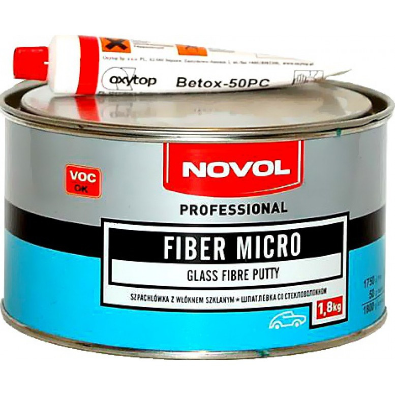 Шпатлёвка со стекловолокном NOVOL Fiber Micro 1,8 кг. - фото 1 - id-p2115346252