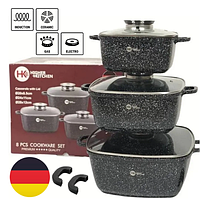 Набор немецкой посуды для индукционных плит, набор кастрюль с антипригарным покрытием Higher Kitchen HK-302