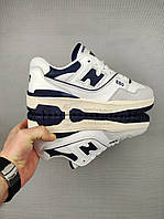 Кроссовки New Balance 550 White&Navy Blue мужские демисезон