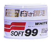 Твердый воск очищающий, восстанавливающий цвет SOFT99 White Super Wax для светлых авто, 350 г.